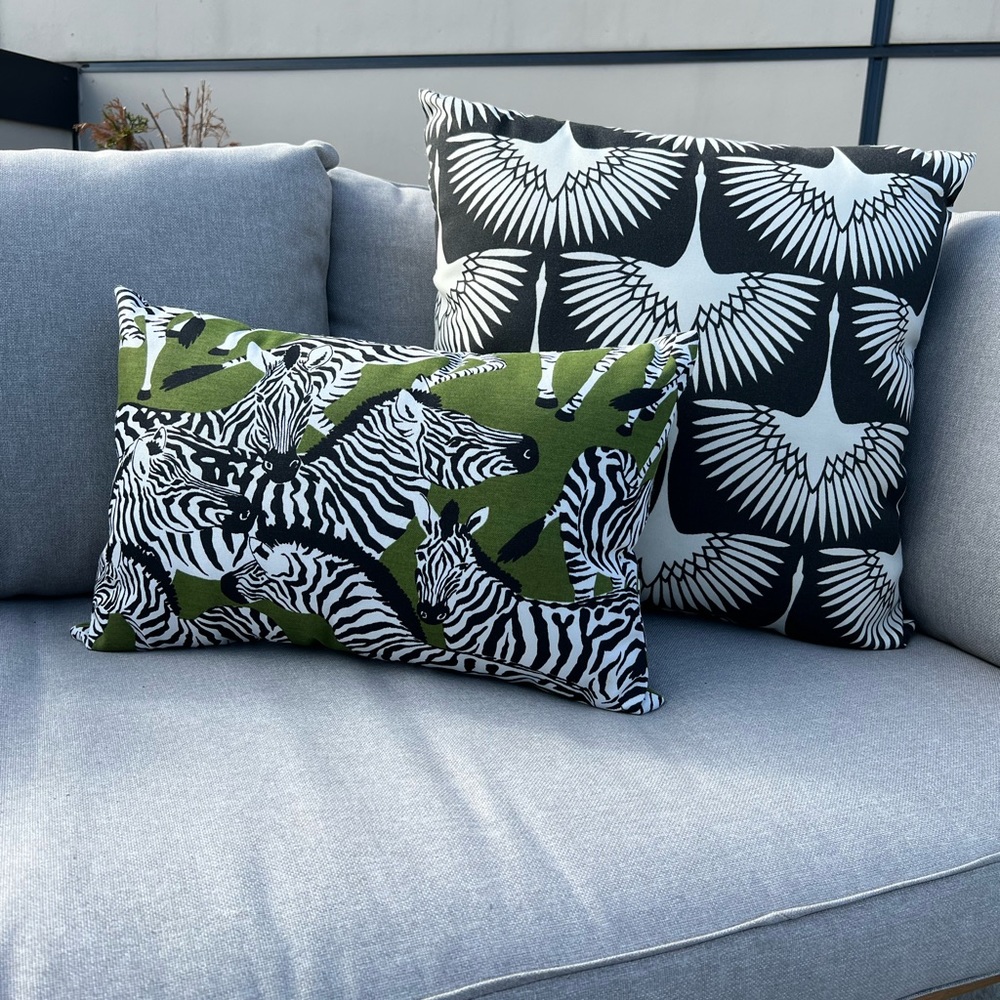 Genevieve Gorder’s Herd Together Zebra Lumbar Outdoor Pillow